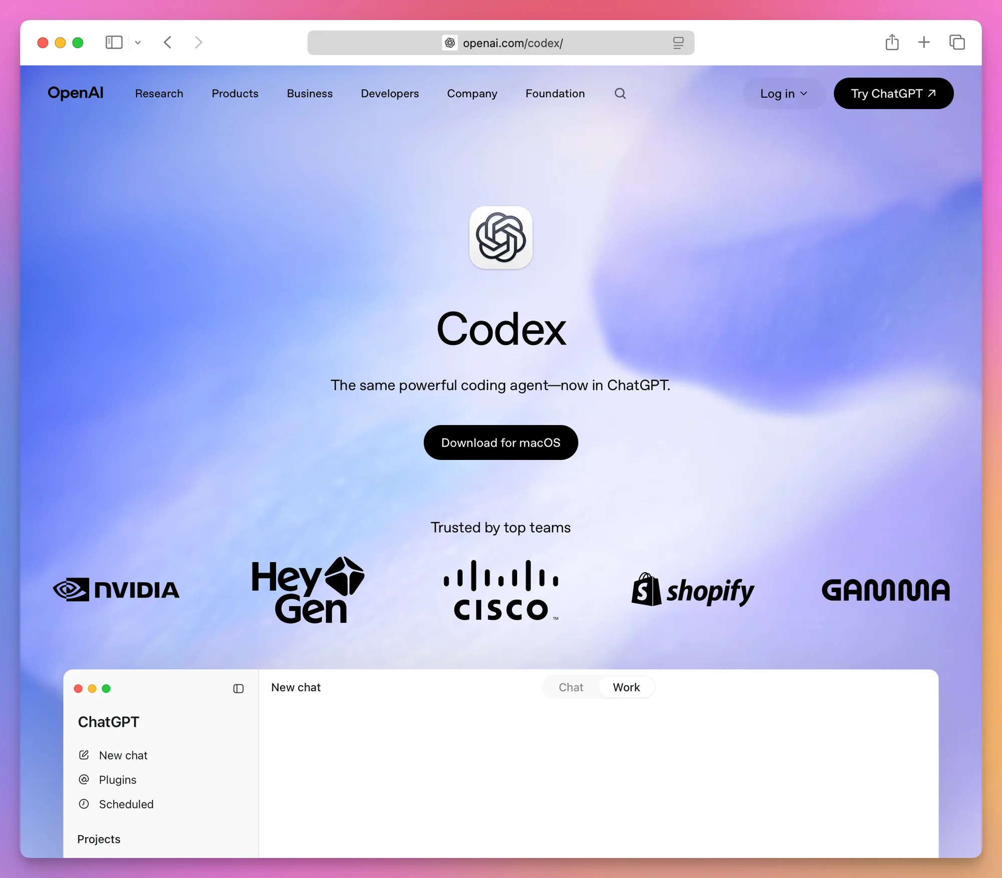 Downloading the Codex desktop app