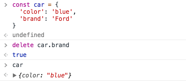 Delete a property from an object in JavaScript