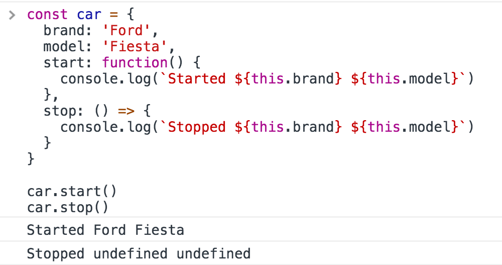 Difference in arrow functions of this in methods