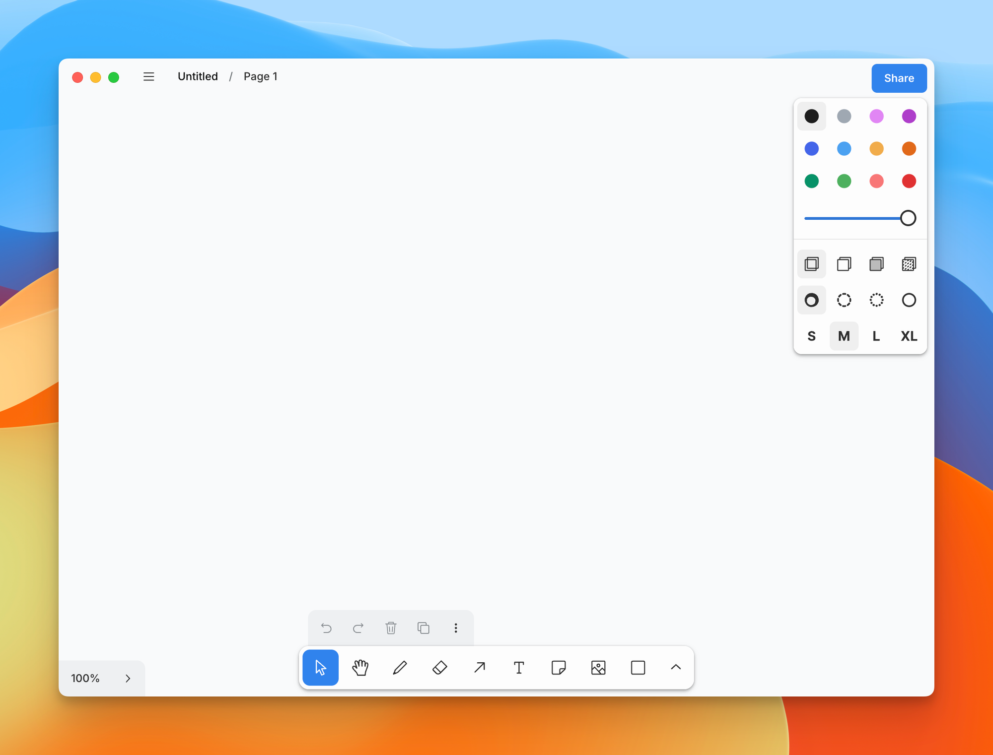 tldraw Offline running as a desktop application