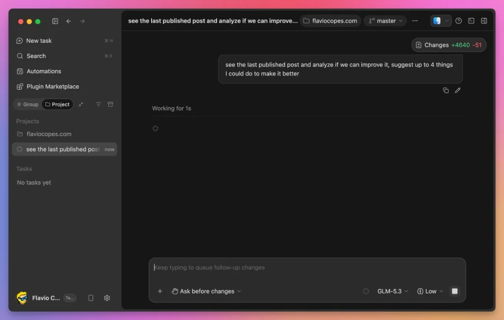 A ZCode task starting on the flaviocopes.com repository
